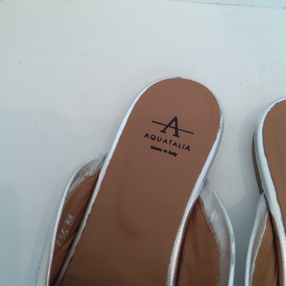 AQUATALIA Jayleen silver metallic slip on mules - Picture 4 of 10